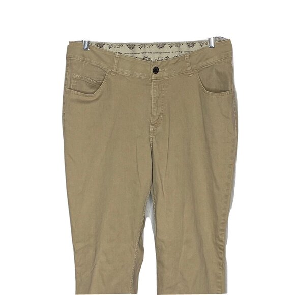 Riders Womens Tan Midrise Bootcut No Gap Waistband Jeans 18W - Picture 2 of 3